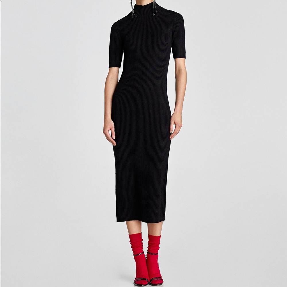 Zara Long Ribbed Dress